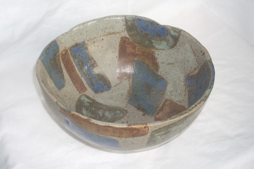 Browns and Blues Stoneware Bowl 