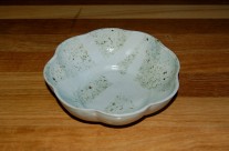 Porcelain Pale Blue Speckled Flower Bowl